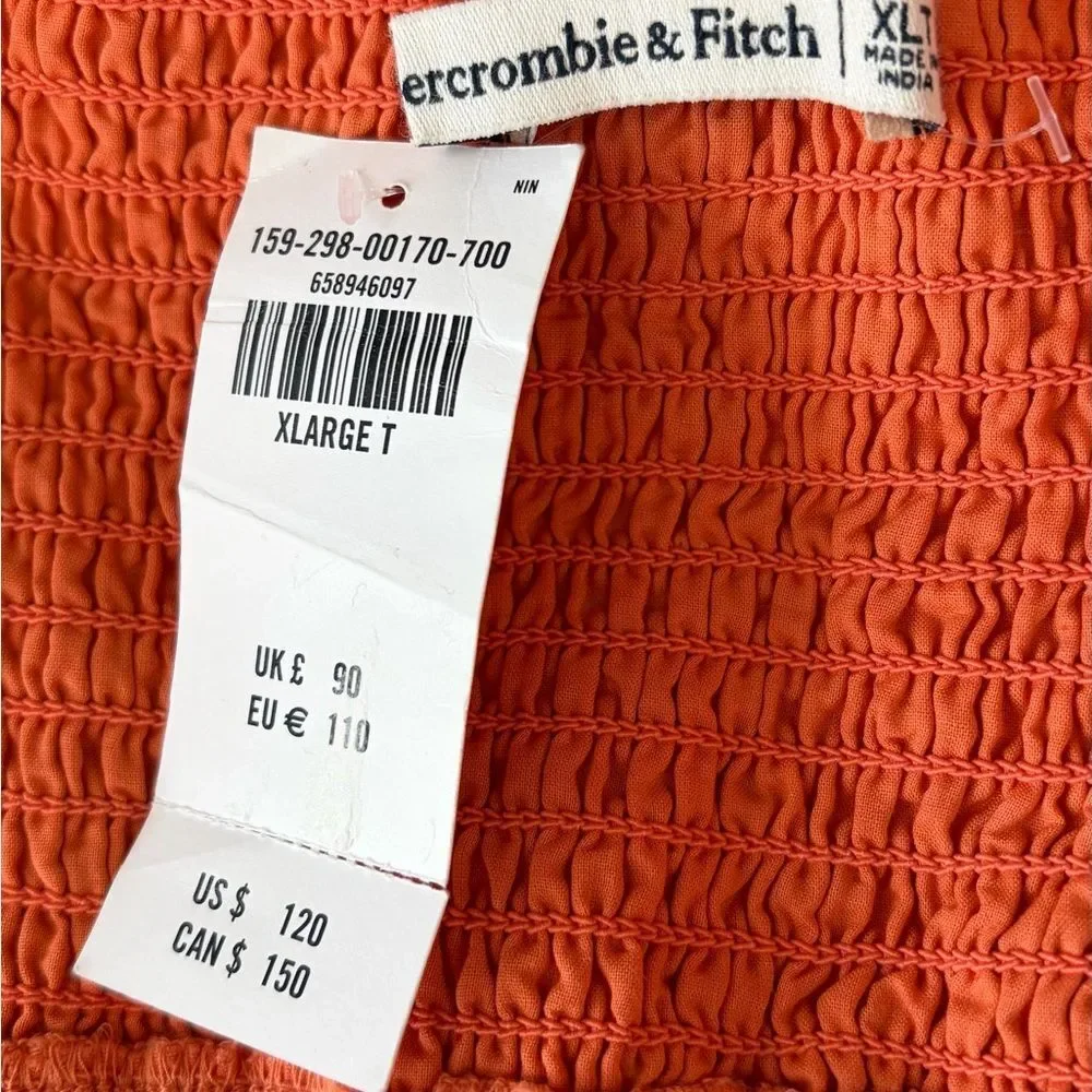 New with tag Abercrombie & Fitch orange drop waist cutout maxi dress size XLT.
